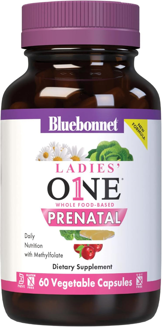 Bluebonnet Nutrition Ladies' One Prenatal Whole Food-Based Multiple - 30 Vegetable Capsules
