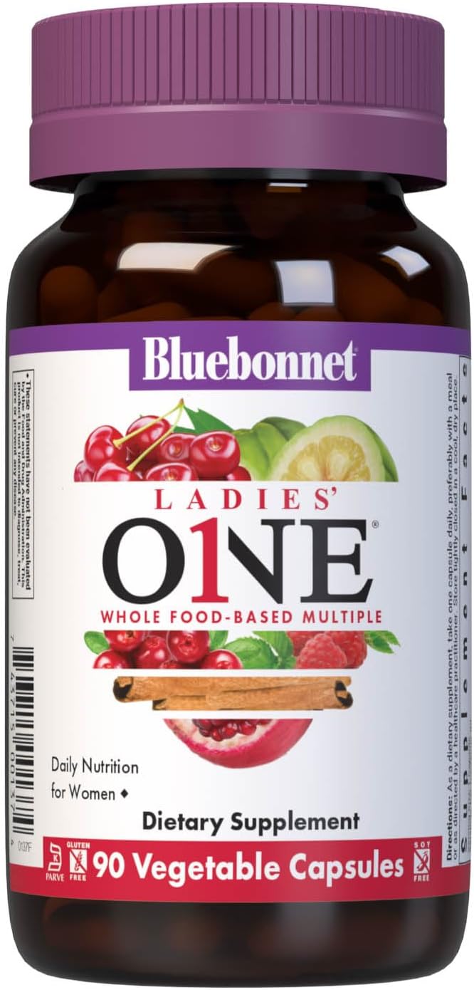 Bluebonnet Nutrition Ladies One Whole Food Multiple Energy Vitality Supplement 90 Capsules