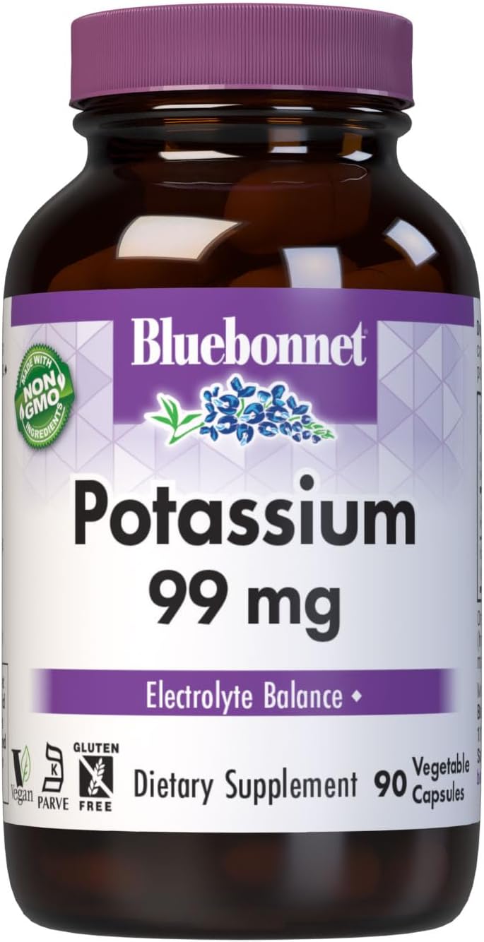 Bluebonnet Nutrition Potassium Supplement - 99 mg, 90 Vegetarian Capsules