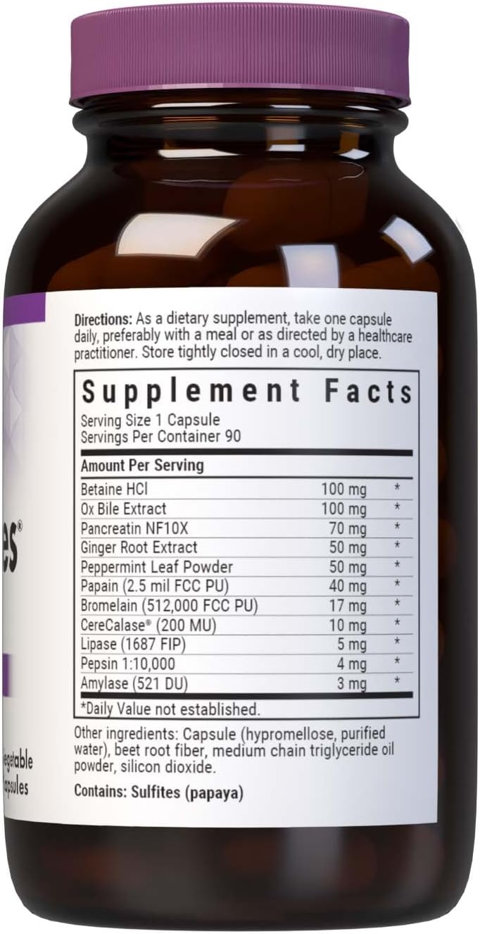 Bluebonnet Nutrition Power-Zymes: Protein Digestive Support in 90 Vegetable Capsules