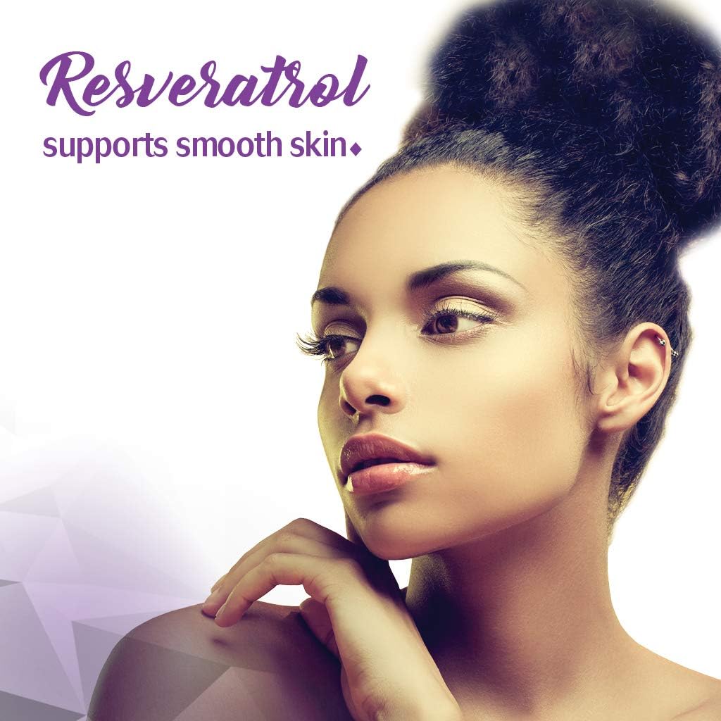 Bluebonnet Nutrition Resveratrol 500mg Capsules for Skin Integrity, Non-GMO, Vegan, Gluten-Free - 30 Servings