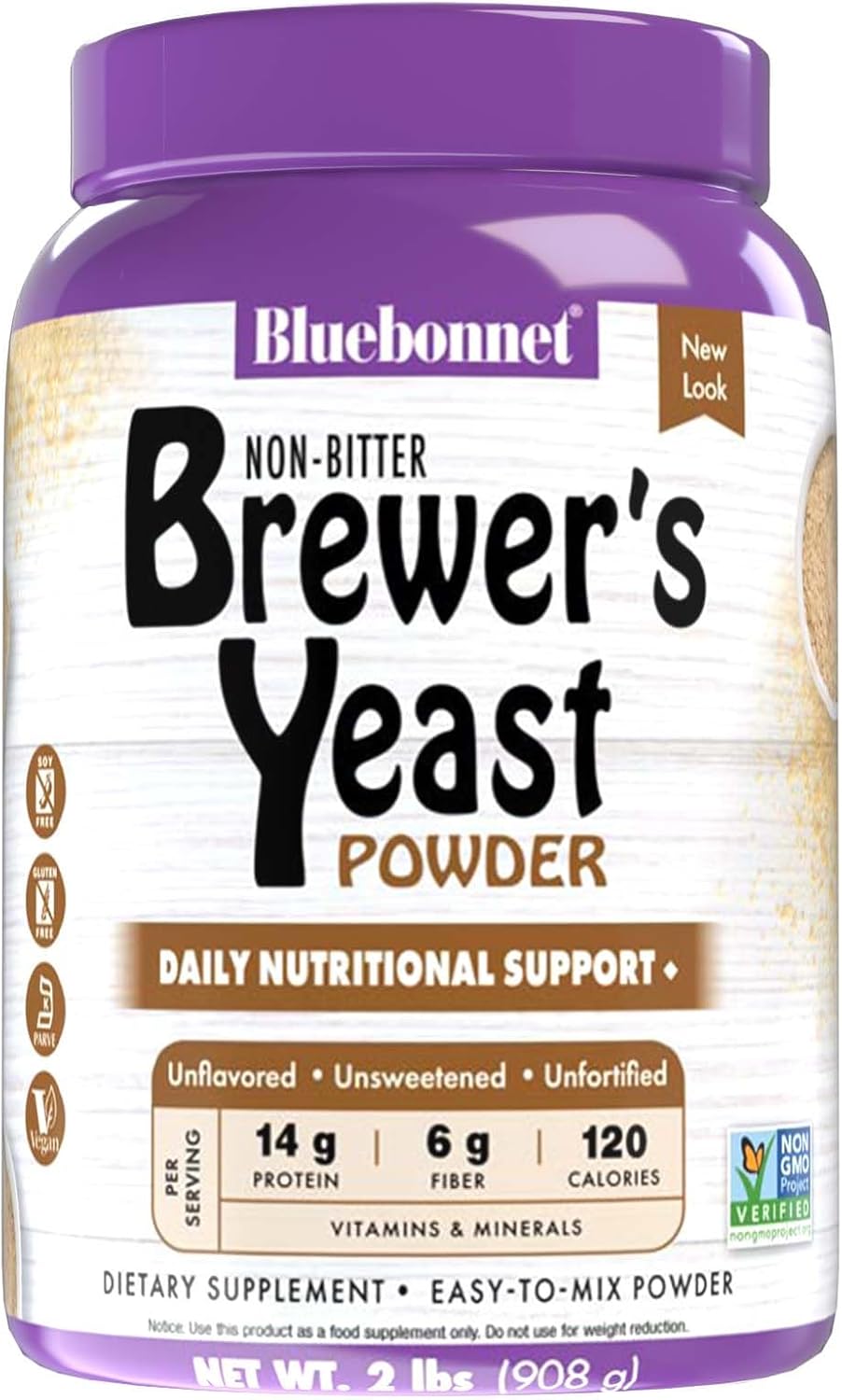 Bluebonnet Nutrition Super Earth Brewers Yeast Powder - 2 lb - Whole Food Super Food Source for Vitamins - Vegan, Vegetarian, Non GMO, Gluten Free, Soy Free, Kosher - Great Tasting