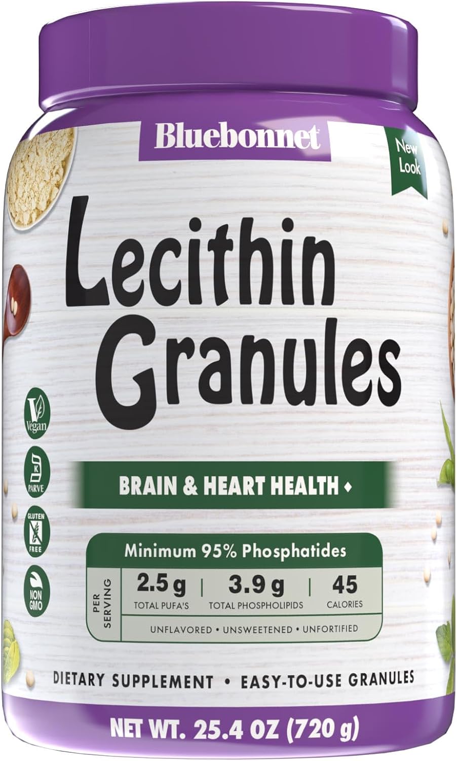Bluebonnet Nutrition Super Earth Non-GMO Soy Lecithin Granules - Vegan, Kosher, Gluten-Free - 25.4 oz, 96 Servings
