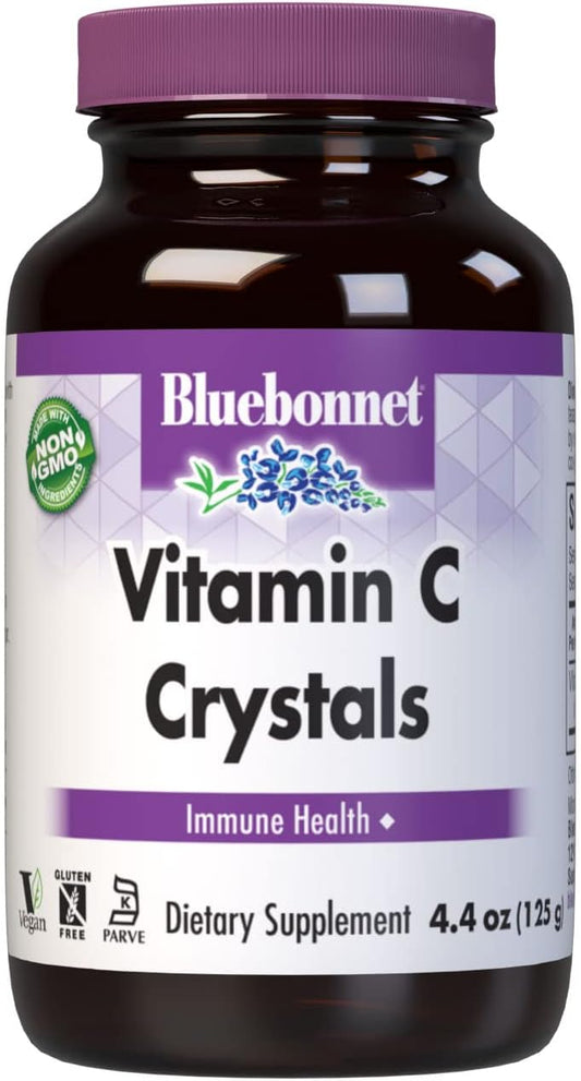 Bluebonnet Nutrition Vitamin C Crystals - Immune Health & Antioxidant Protection - Soy Free, Gluten Free, Non-GMO, Kosher, Dairy Free - Vegan Powder Supplement - 4.4 oz (125 g)