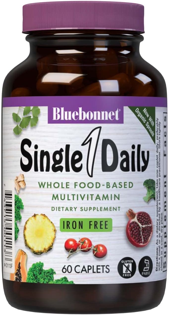 BlueBonnet Super Earth Daily Multi-Nutrient Caplets - Iron Free, 60 Count