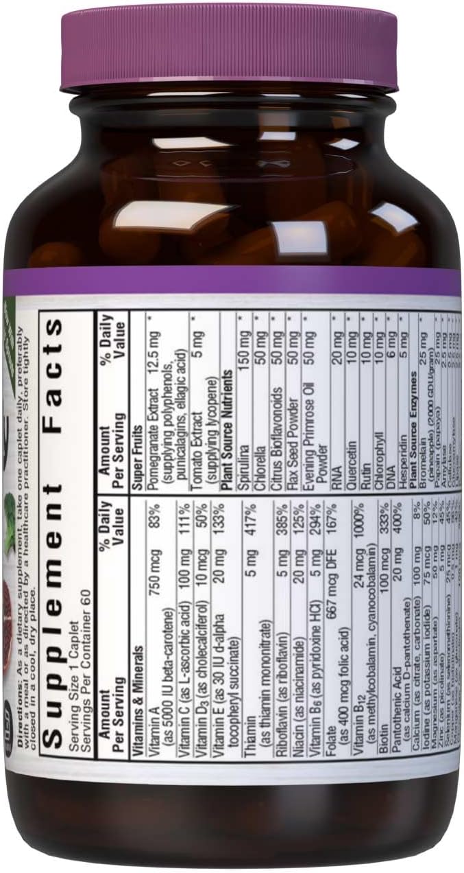 BlueBonnet Super Earth Daily Multi-Nutrient Caplets - Iron Free, 60 Count
