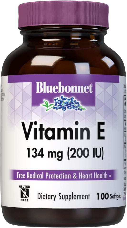 BlueBonnet Vitamin E 200 IU Mixed Softgels - 100 Count Bottle for Immune Support and Antioxidant Protection