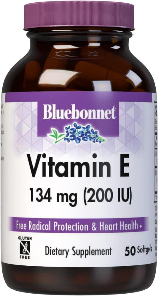 BlueBonnet Vitamin E 200 IU Mixed Softgels - 50 Count - Antioxidant Support for Skin & Immune System