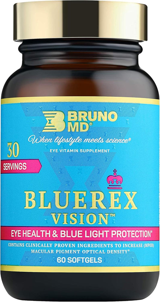 Bluerex Vision Eye Health Supplement for Adults - Vitamin E & Bilberry Extracts - Antioxidant Support for Computer Vision Syndrome & Dry Eyes