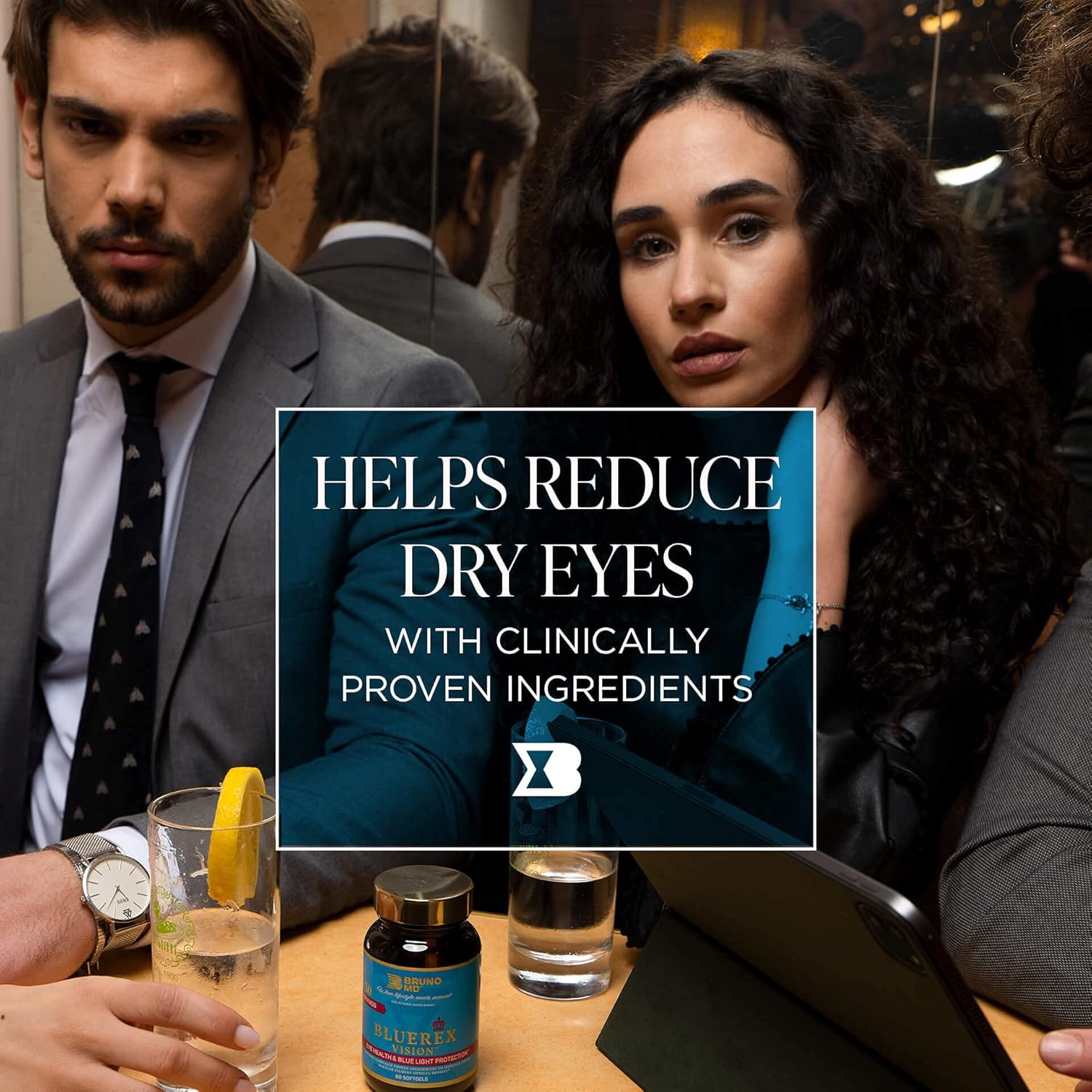 Bluerex Vision Eye Health Supplement for Adults - Vitamin E & Bilberry Extracts - Antioxidant Support for Computer Vision Syndrome & Dry Eyes