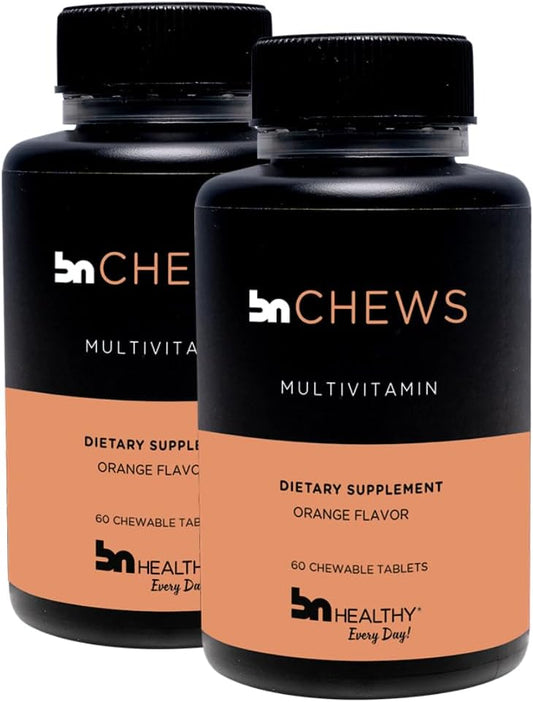 BNHealthy Bariatric Multivitamin Chews Orange - 27 Essential Nutrients for Men & Women - Vitamins A, B6, B12, C, D3, Iron & Calcium - Chewable (2 Pack)