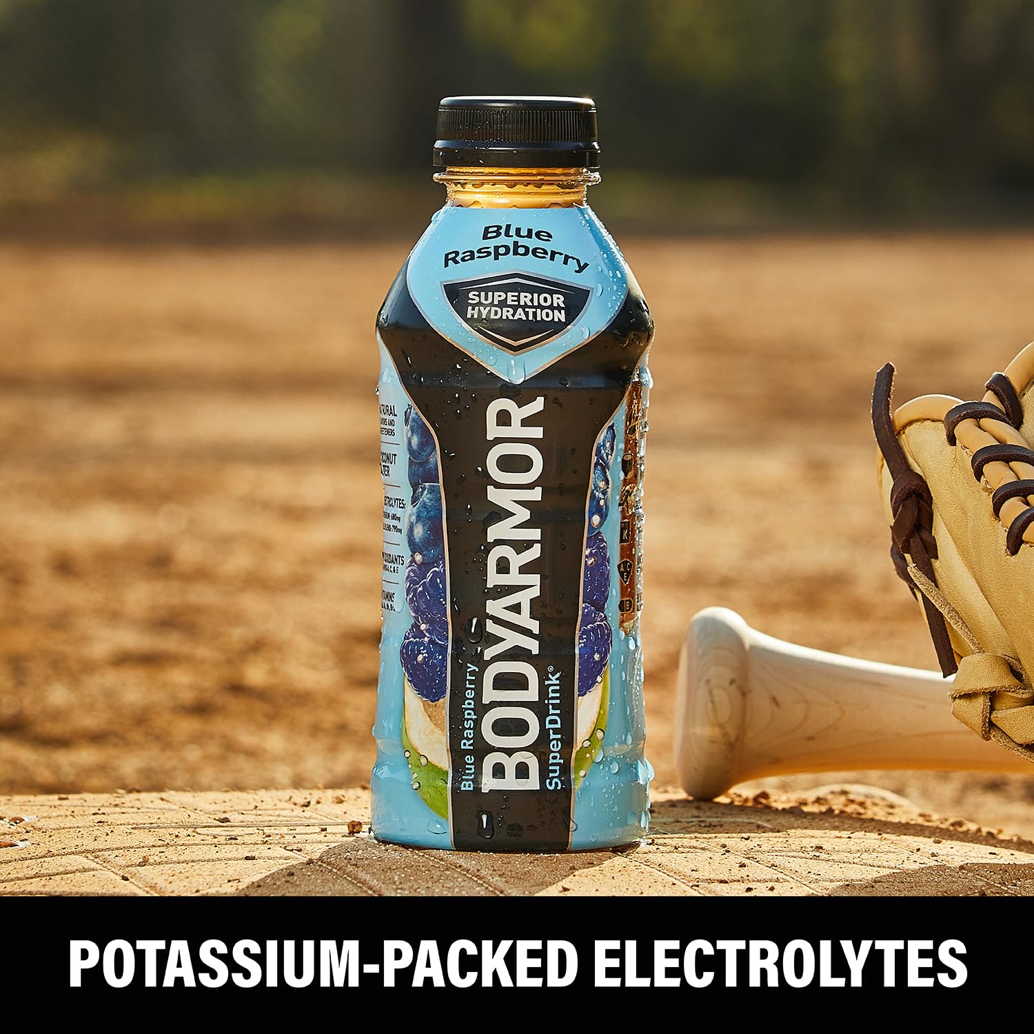 BODYARMOR Blue Raspberry Sports Drink - 16 Fl Oz (Pack of 12) - Natural Flavors, Vitamins, Electrolytes - No Preservatives - Ideal for Athletes
