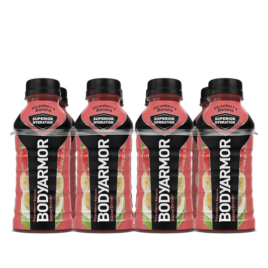 BODYARMOR Strawberry Banana Coconut Water Sports Drink, 12 Fl Oz (Pack of 8), Hydration with Natural Flavors, Vitamins and Electrolytes for Athletes