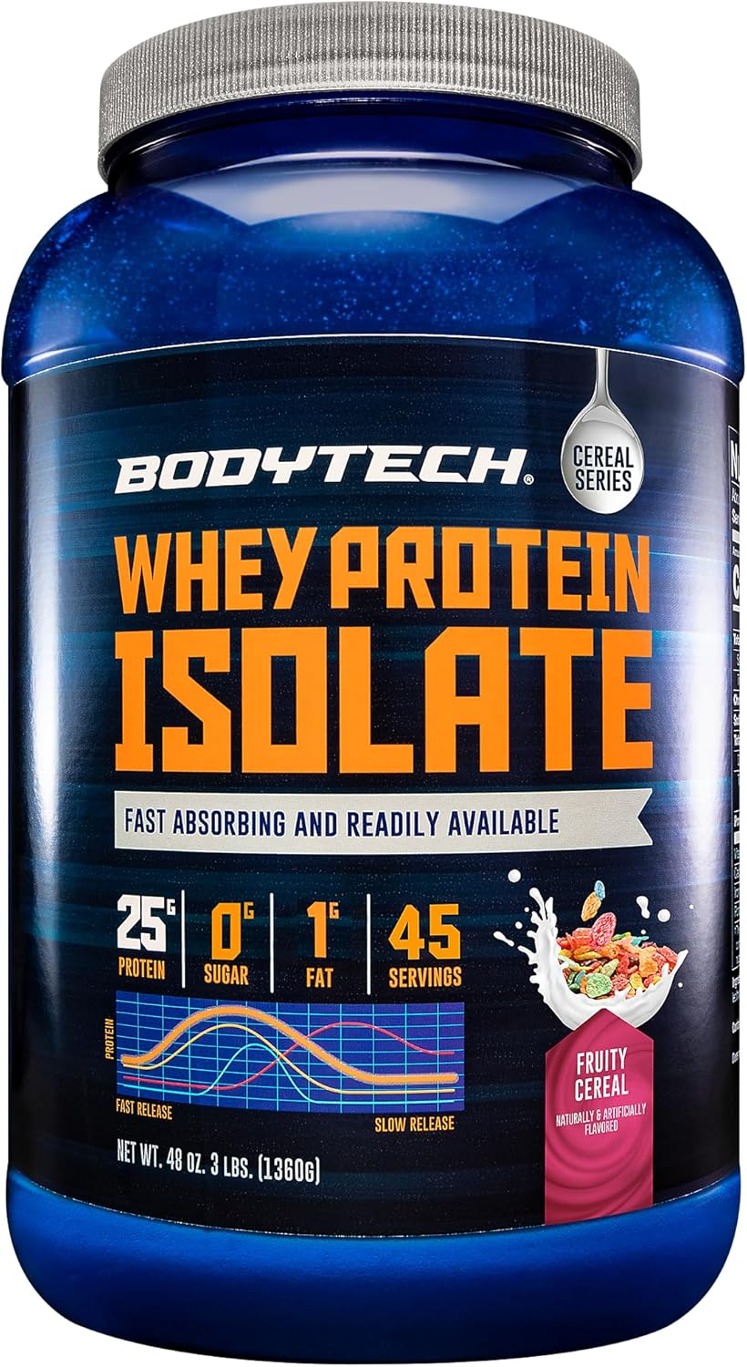 BodyTech Fruity Cereal Whey Protein Isolate Powder - 3 lbs. (46 Servings)