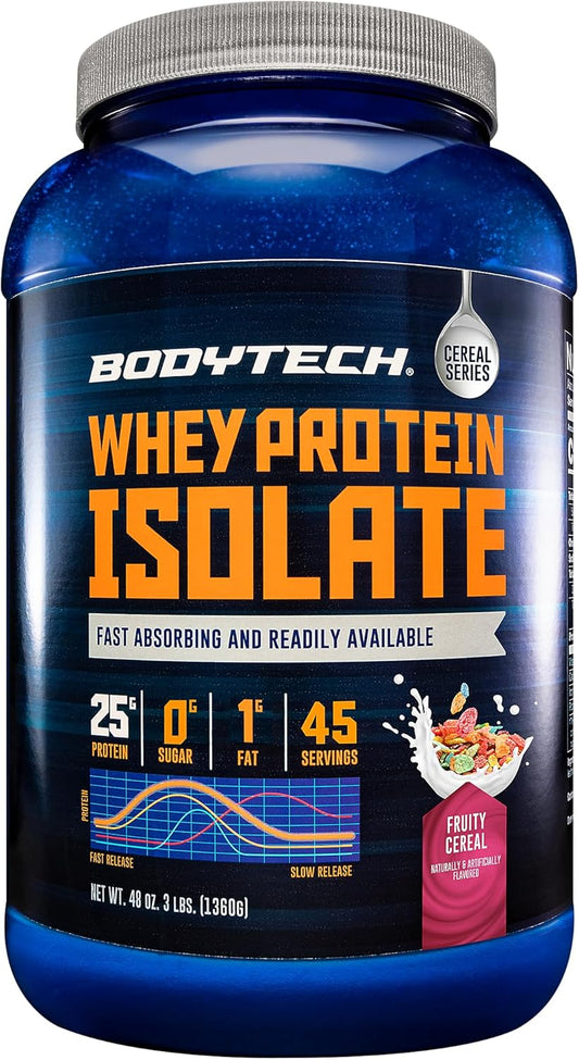 BodyTech Fruity Cereal Whey Protein Isolate Powder - 3 lbs. (46 Servings)