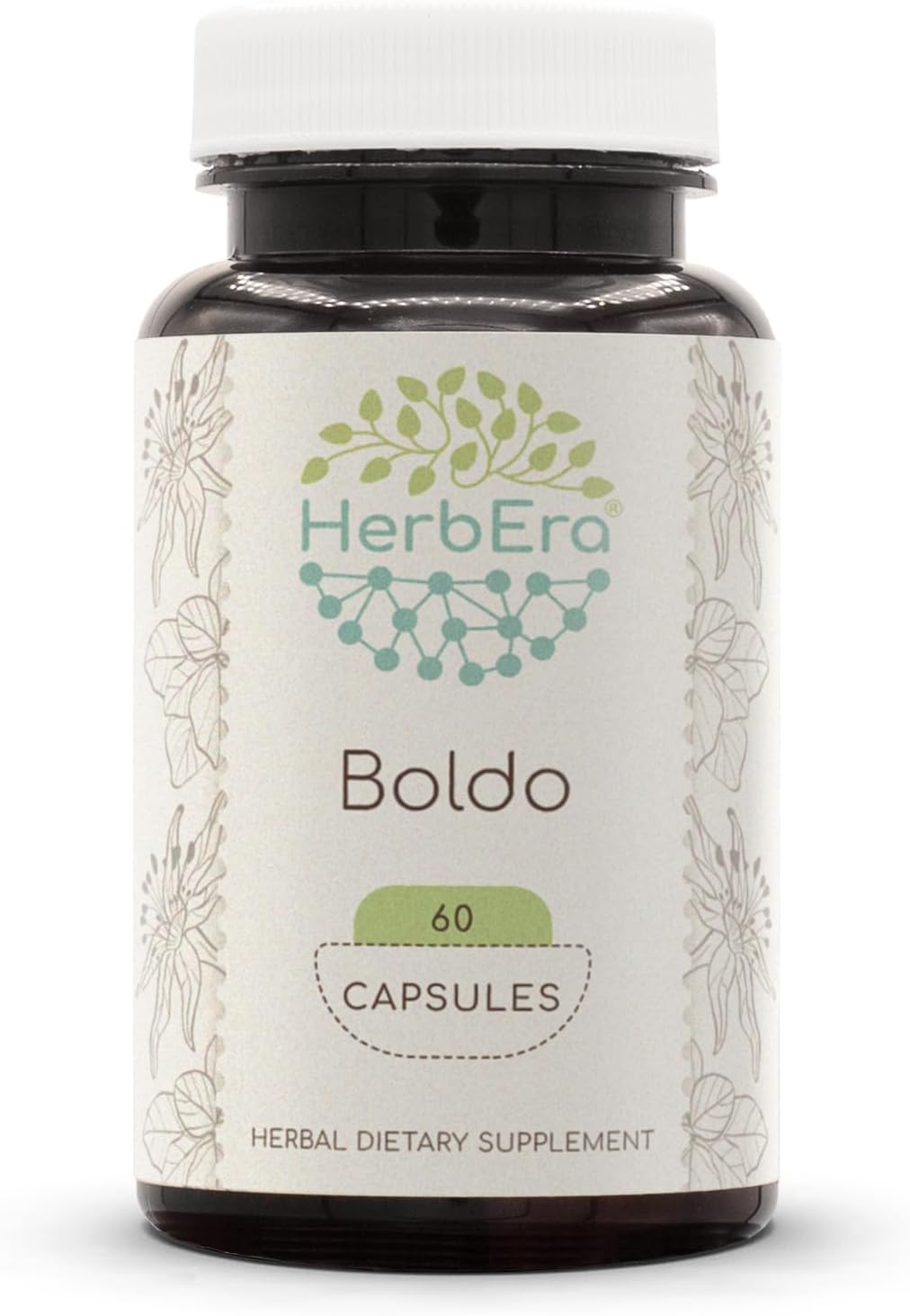 Boldo Leaf Capsules - 60 Count, 500mg per Capsule, Pure Boldo (Peumus boldus) Leaf Extract