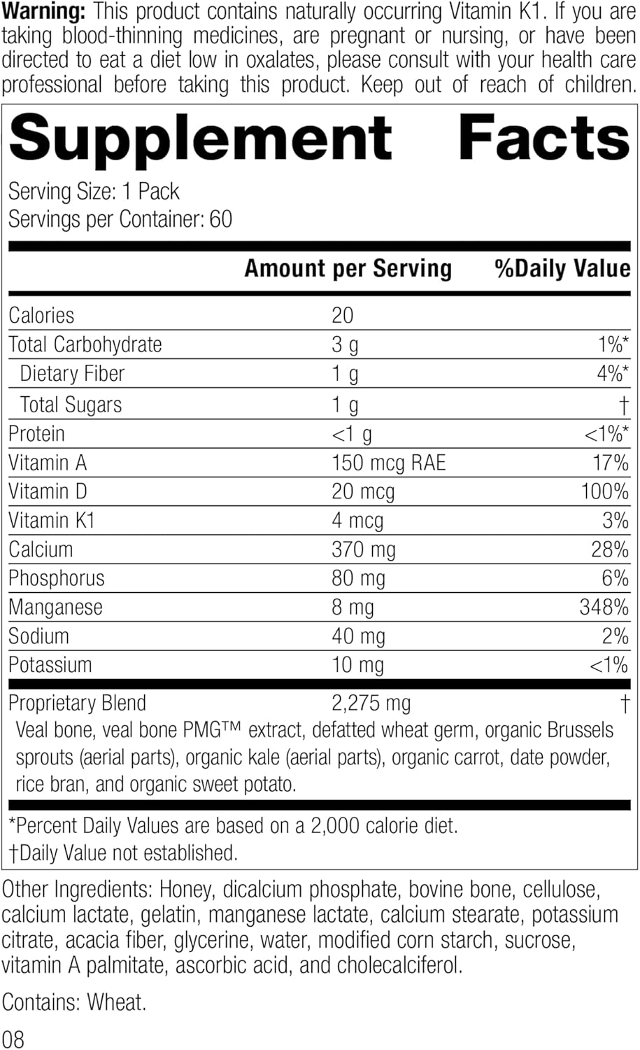 Bone Health Daily Fundamentals - Vitamins D, A, & K1, Potassium, Manganese, Phosphorus - 60 Pack by Standard Process Inc.