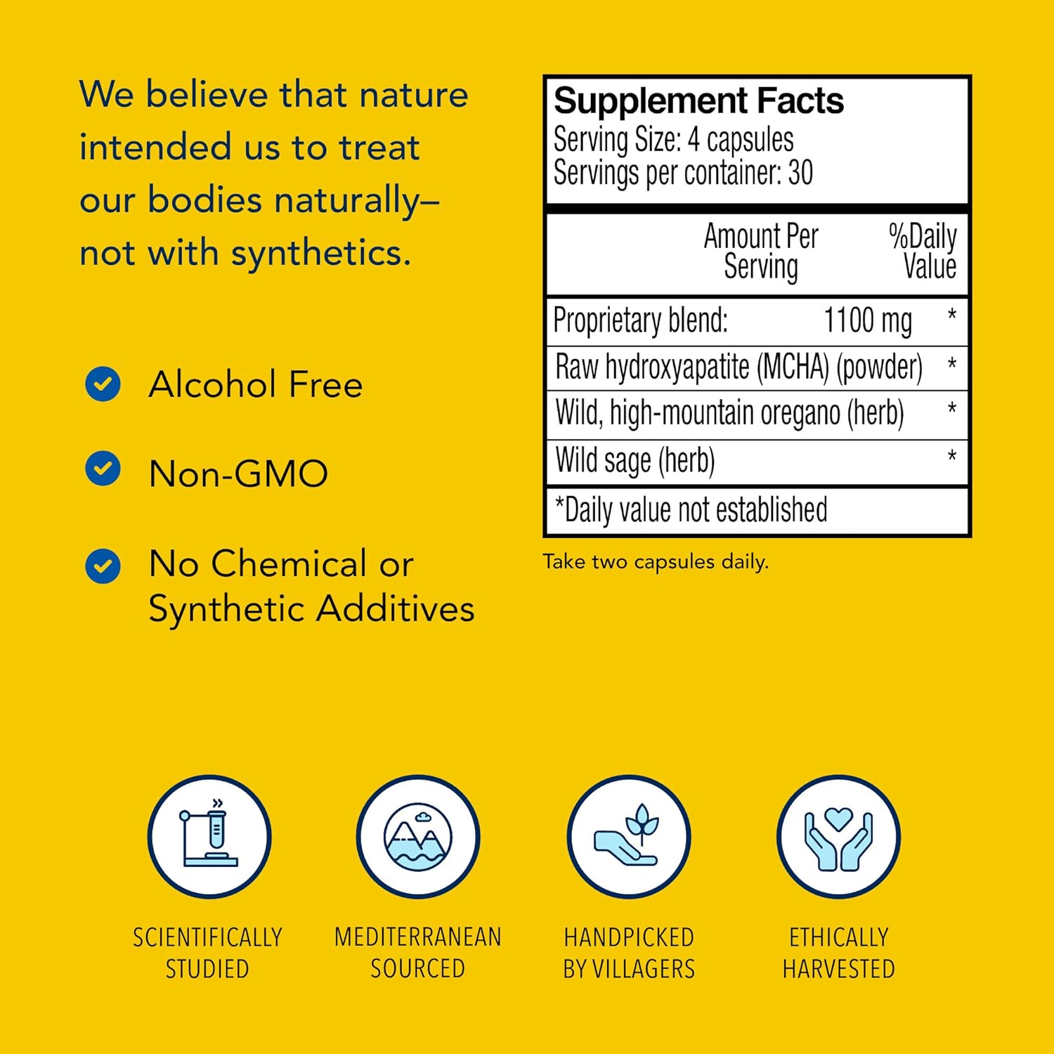 BoneActiv Capsules - Bone & Joint Support with MCHA, Sage, Rosemary, and Oregano Oil - Non-GMO - 120 Capsules