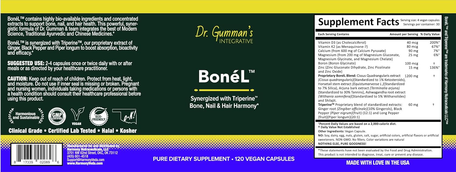 Bone'L - Vegan Capsules for Bone, Nail, and Hair Health - High Potency and Maximum Bio-Activity