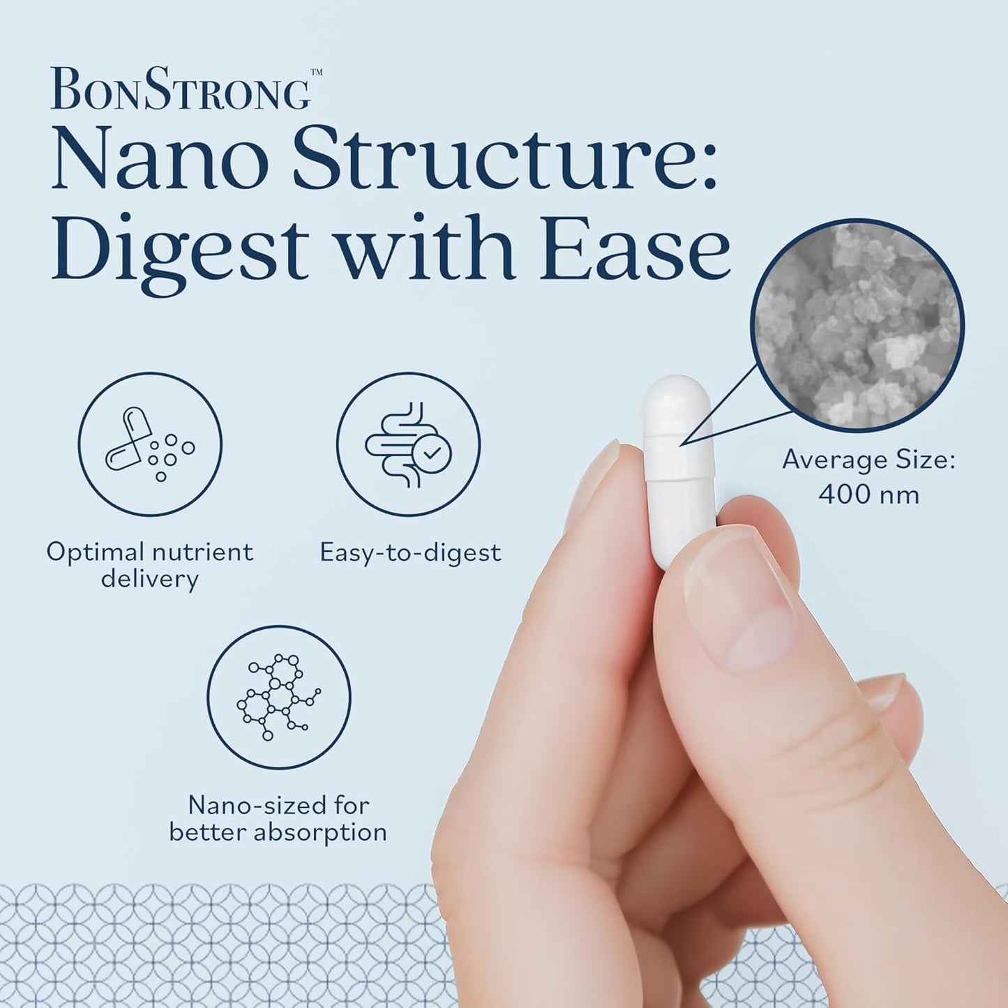 BonStrong Nano Calcium Supplement Capsules with MSM - 3x 120 Capsules for Bone Density, Joint Health, and Nutrient Renewal - USA Made Bone Health Boost