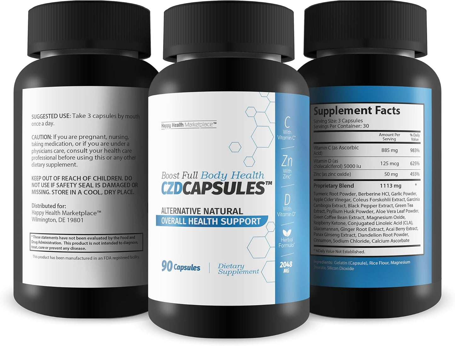 Boost Full Body Health with CZD Capsules - Natural Immune & Wellness Supplement for Overall Health Support, Swelling & Discomfort Relief - Optimize Your Wellbeing with Nature & Science