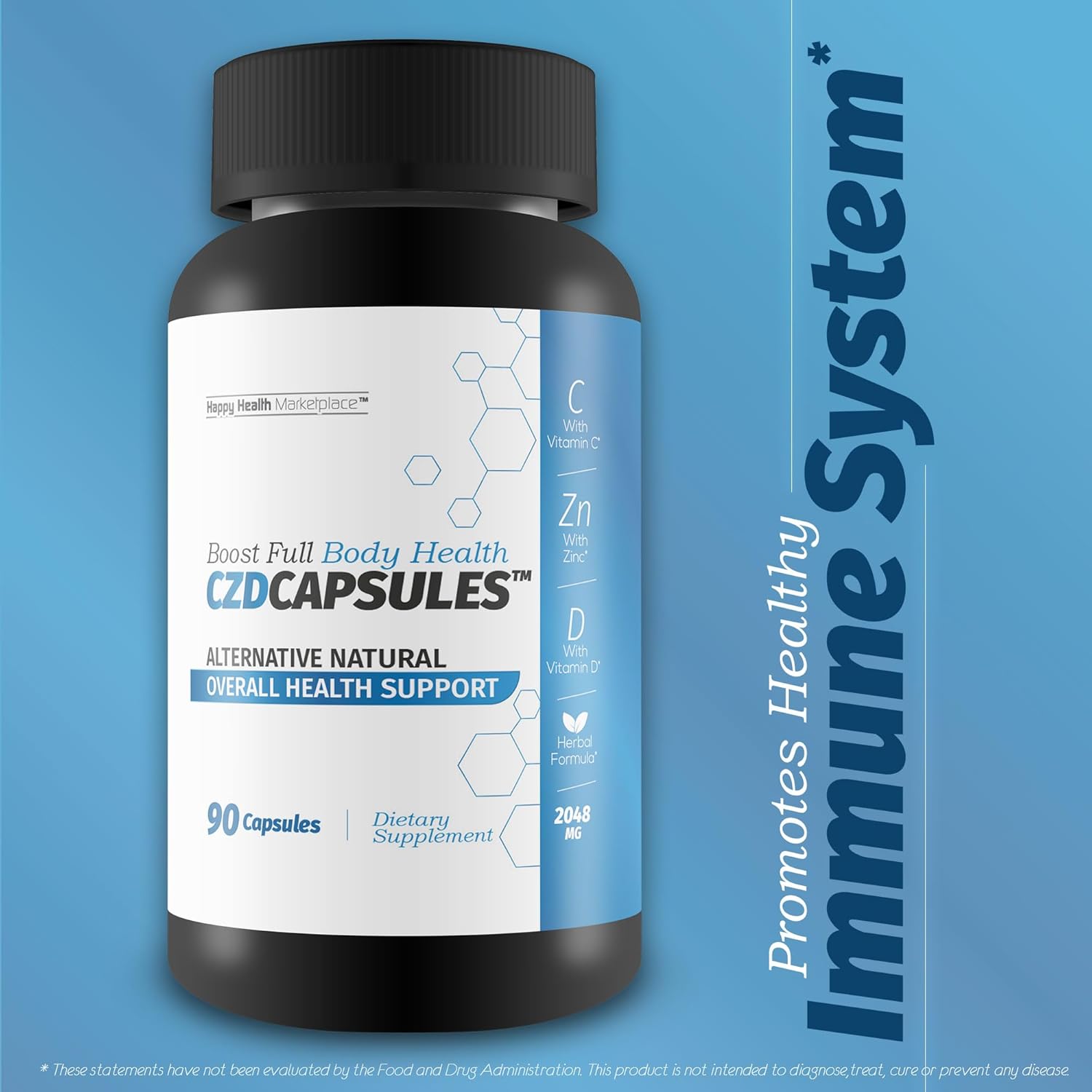Boost Full Body Health with CZD Capsules - Natural Immune & Wellness Supplement for Overall Health Support, Swelling & Discomfort Relief - Optimize Your Wellbeing with Nature & Science