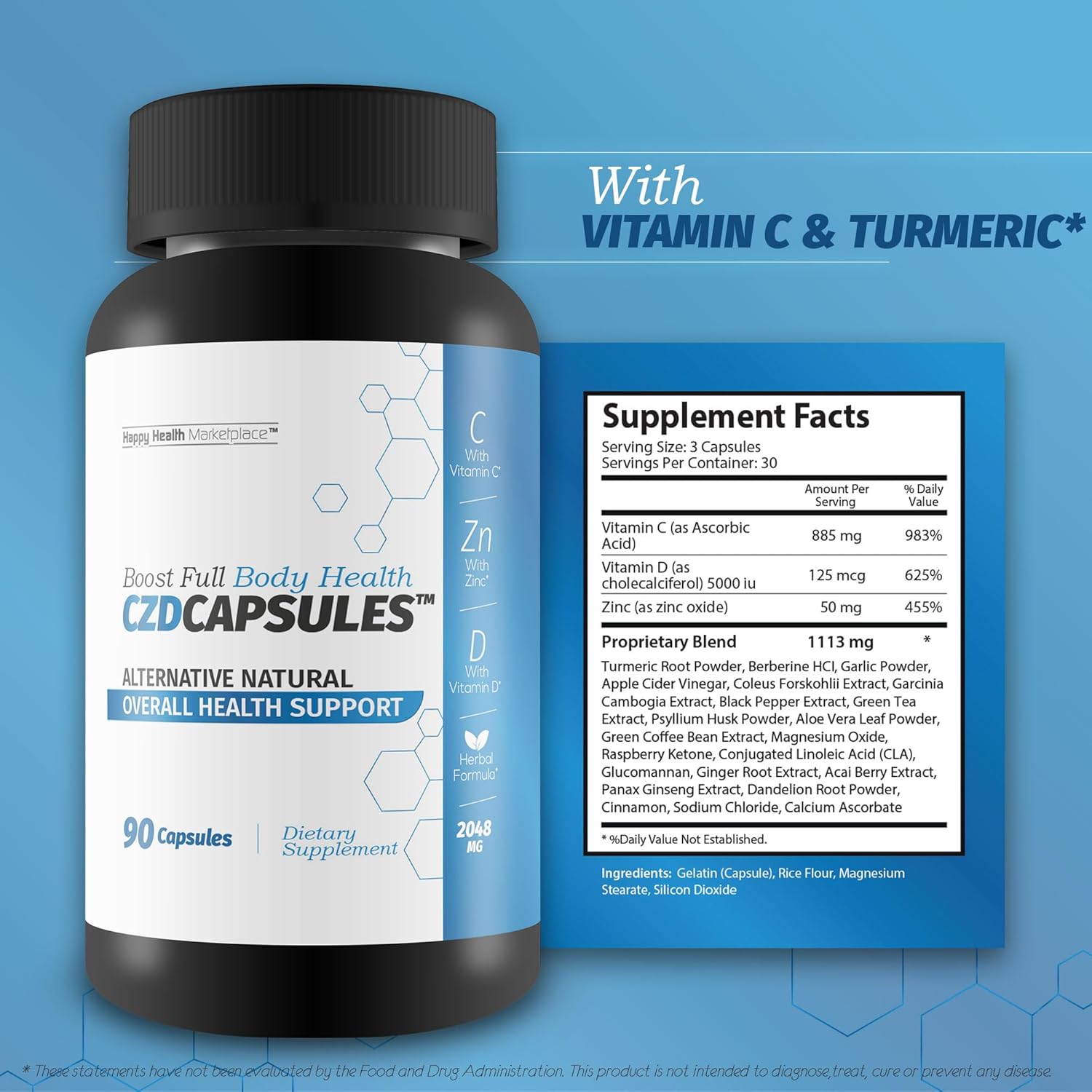 Boost Full Body Health with CZD Capsules - Natural Immune & Wellness Supplement for Overall Health Support, Swelling & Discomfort Relief - Optimize Your Wellbeing with Nature & Science