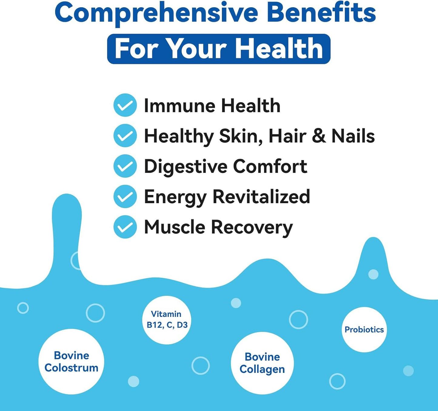 Boost Gut Health, Immunity, Hair, & Beauty with Bovine Colostrum, Collagen, Reishi Mushroom & Cordyceps Powder