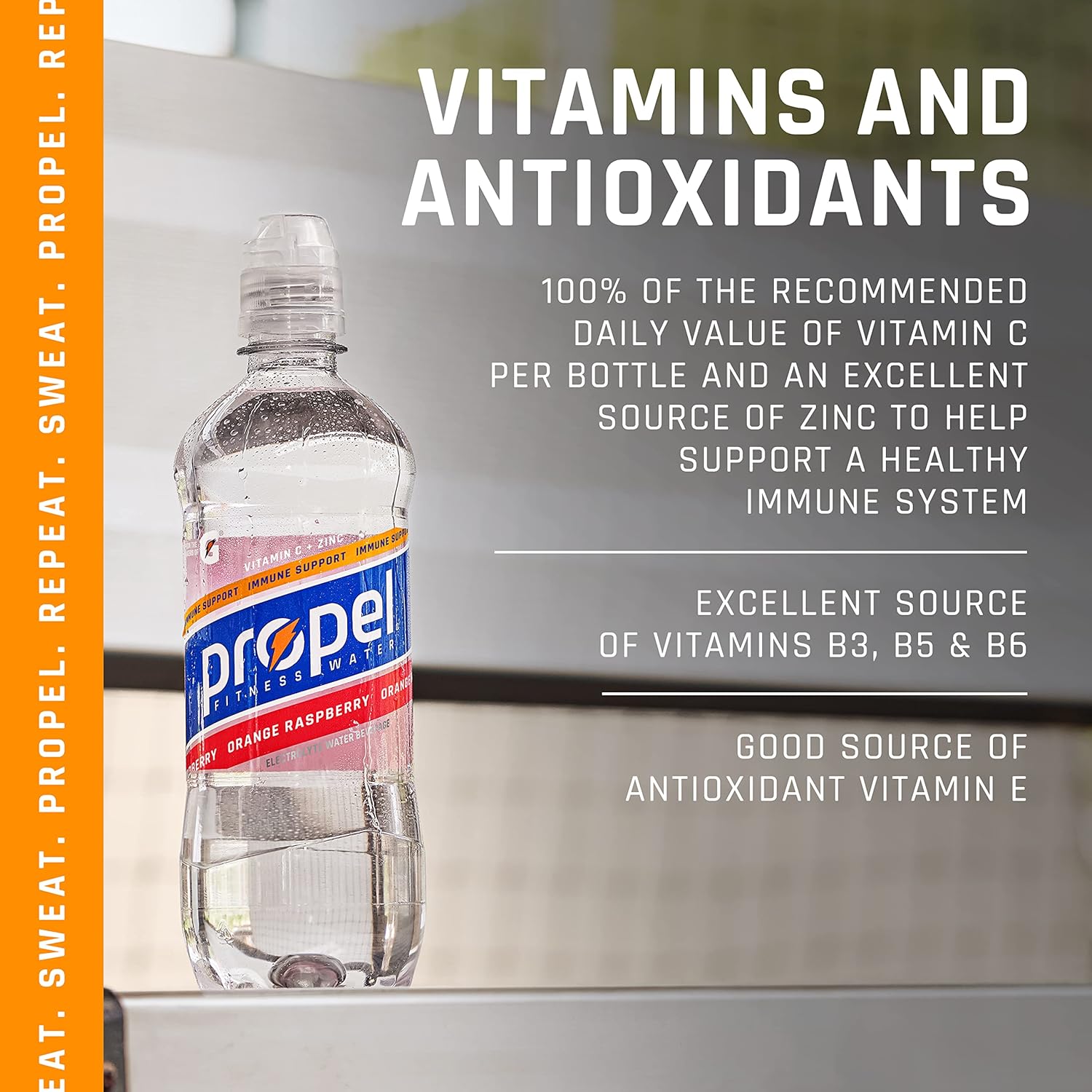 Boost Immune System with Vitamin C + Zinc, Lemon BlackBerry Drink, 24oz Bottle, 12 Pack