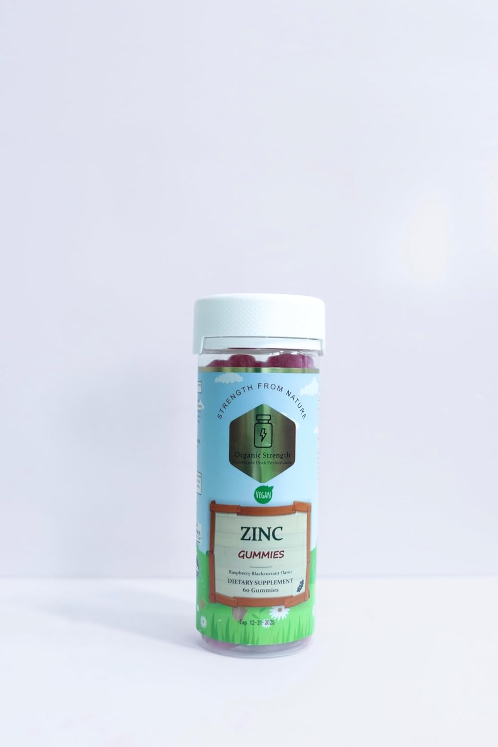 Boost Immunity with Organic Strength Vegan Zinc Pectin Gummies - 50mg Zinc, 455% Daily Intake (60 Count)