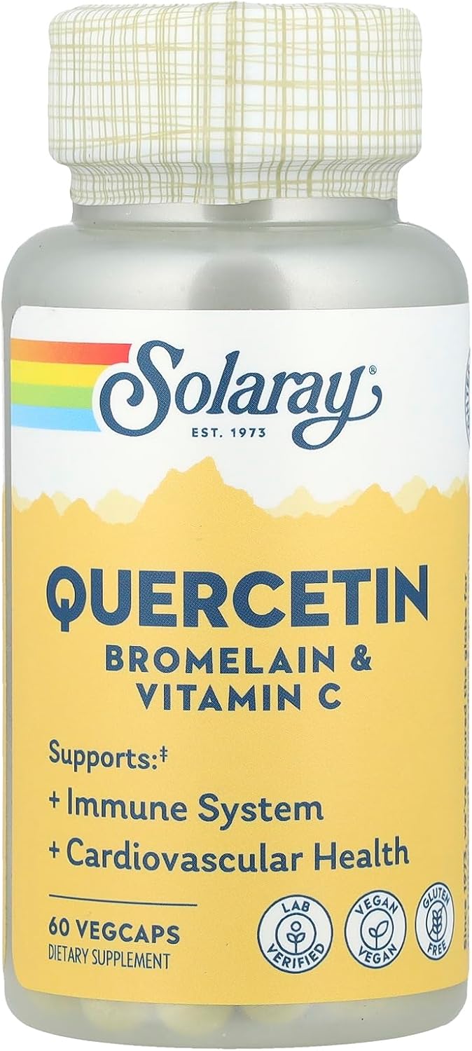 Boost Immunity with QBC Plex - Quercetin, Bromelain Supplement - 60 Capsules by Solaray