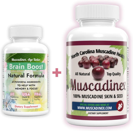 Boost Your Brain Health with MUSCADINEX Upgrade - Unlock the Benefits of Resveratrol, Ellagic Acid, and Quercetin from American Muscadines! Limited Time Offer!