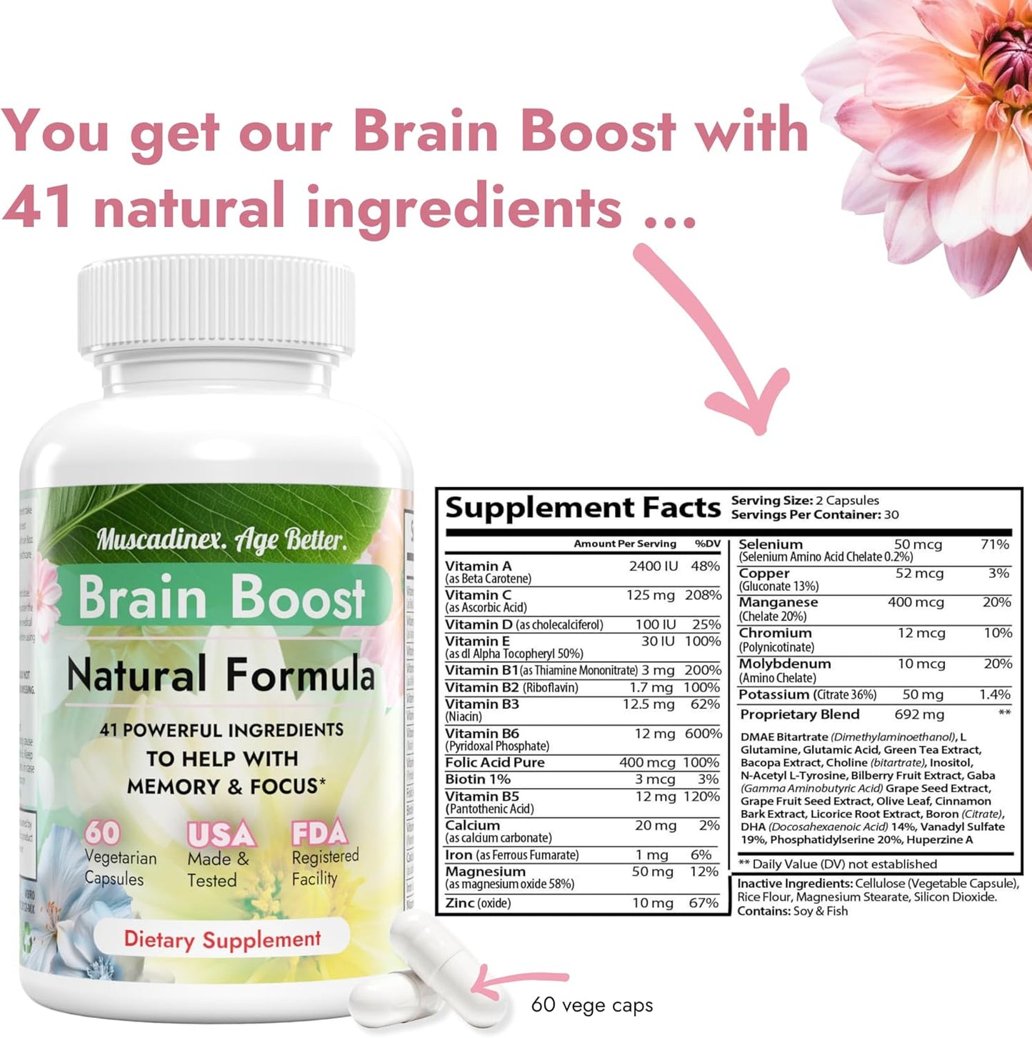 Boost Your Brain Health with MUSCADINEX Upgrade - Unlock the Benefits of Resveratrol, Ellagic Acid, and Quercetin from American Muscadines! Limited Time Offer!