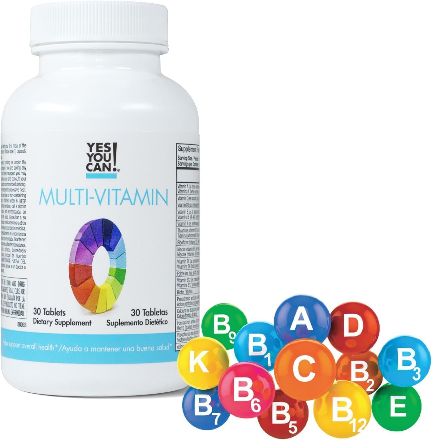 Boost Your Health with Daily Multivitamins for Men and Women - Packed with Antioxidants and Essential Vitamins A, B, C, & E - 30 Tablets x 2 Pack