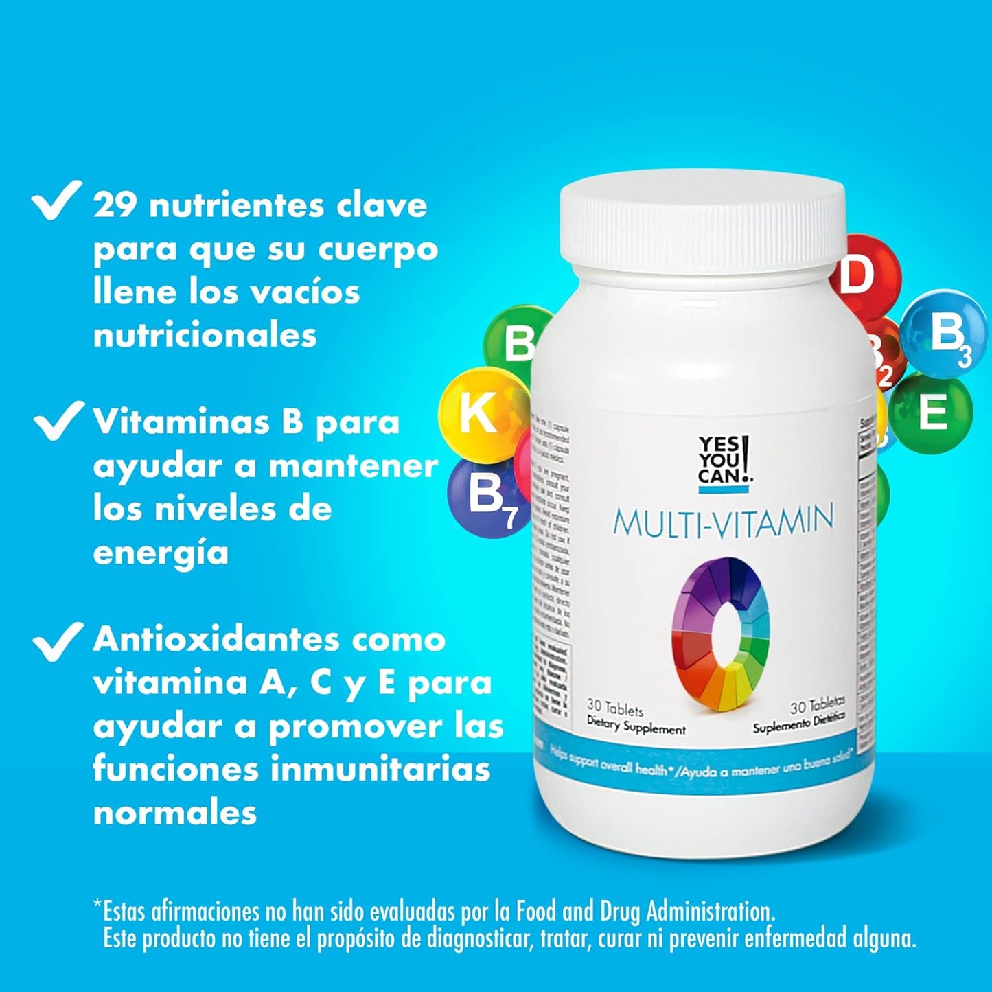 Boost Your Health with Daily Multivitamins for Men and Women - Packed with Antioxidants and Essential Vitamins A, B, C, & E - 30 Tablets x 2 Pack