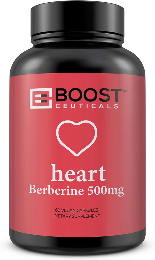 BoostCeuticals Berberine 500mg Capsules - Vegan Non GMO Gluten Free Supplement with No Stearates, 60 Count