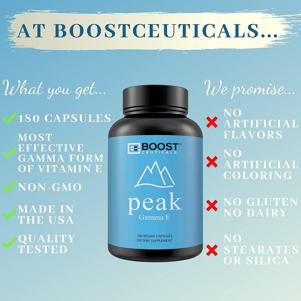 BoostCeuticals Vegan Vitamin E 400 IU Mixed Tocopherols Complex - Non GMO Gluten Free VIT E Supplement