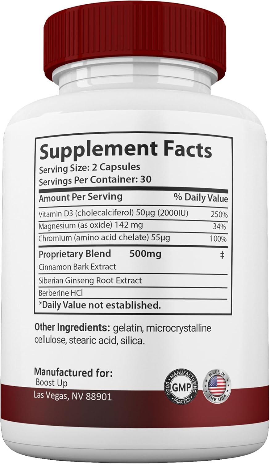 BoostUp Gold Nutra Capsules - Maximum Strength All Natural Supplement, 60 Capsules per Bottle (2 Pack)