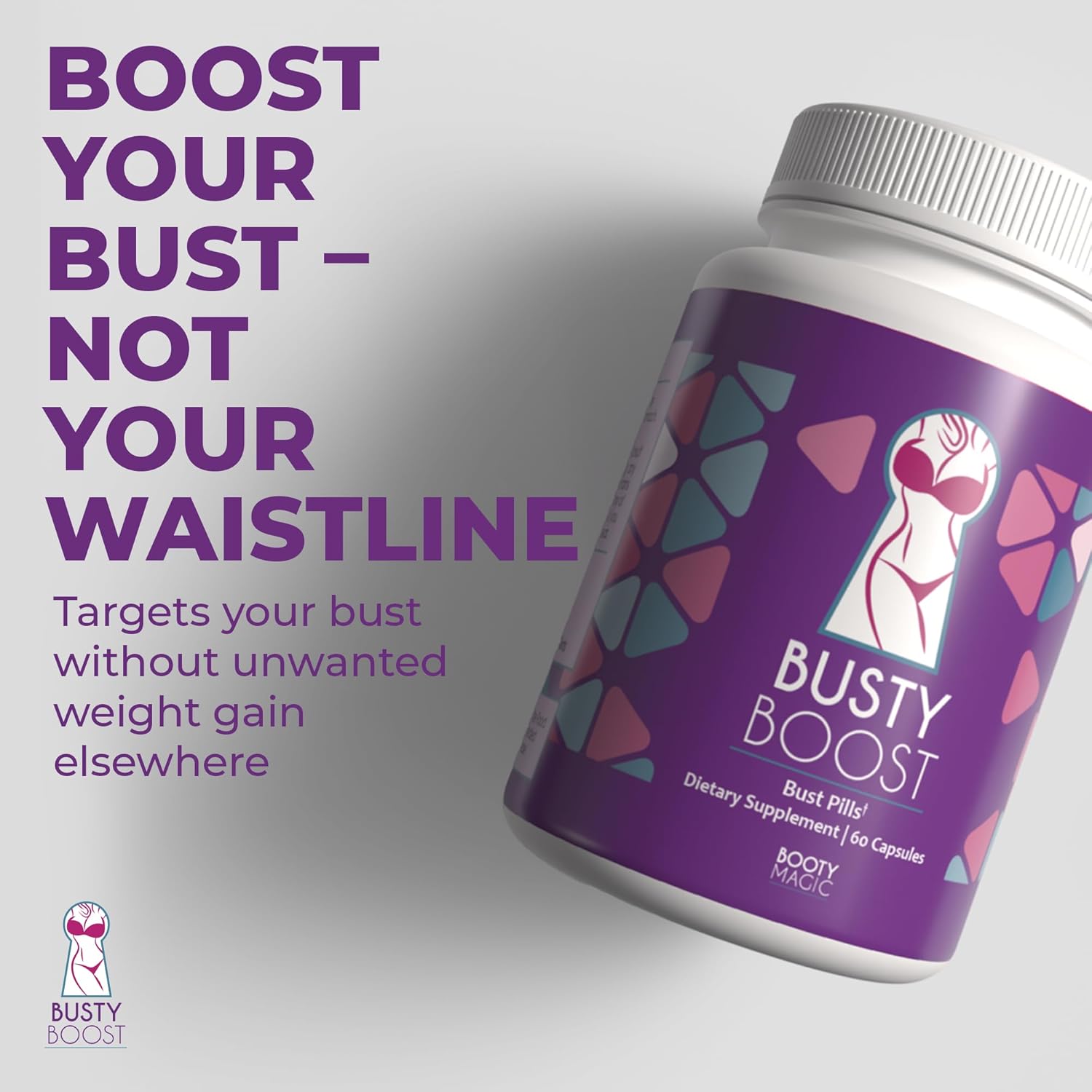 Booty Magic Busty Boost Breast Enhancement Pills - Natural Fenugreek, Saw Palmetto & Maca Formula for Fuller, Firmer Breasts in 1-2 Months - Made in USA