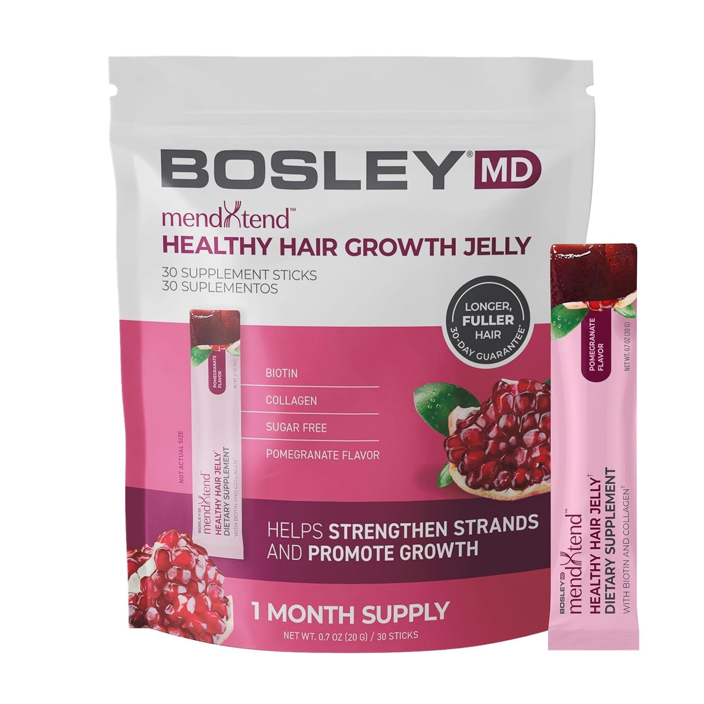 BosleyMD MendXtend Hair Growth Jelly Supplements for Stronger Hair Follicles