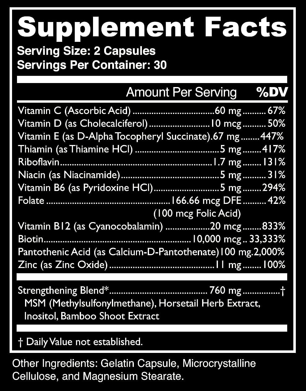 Bossman Boss Booster - Men's Beard Growth Supplement with 10,000 MCG Biotin and MSM for Hair and Beard Care