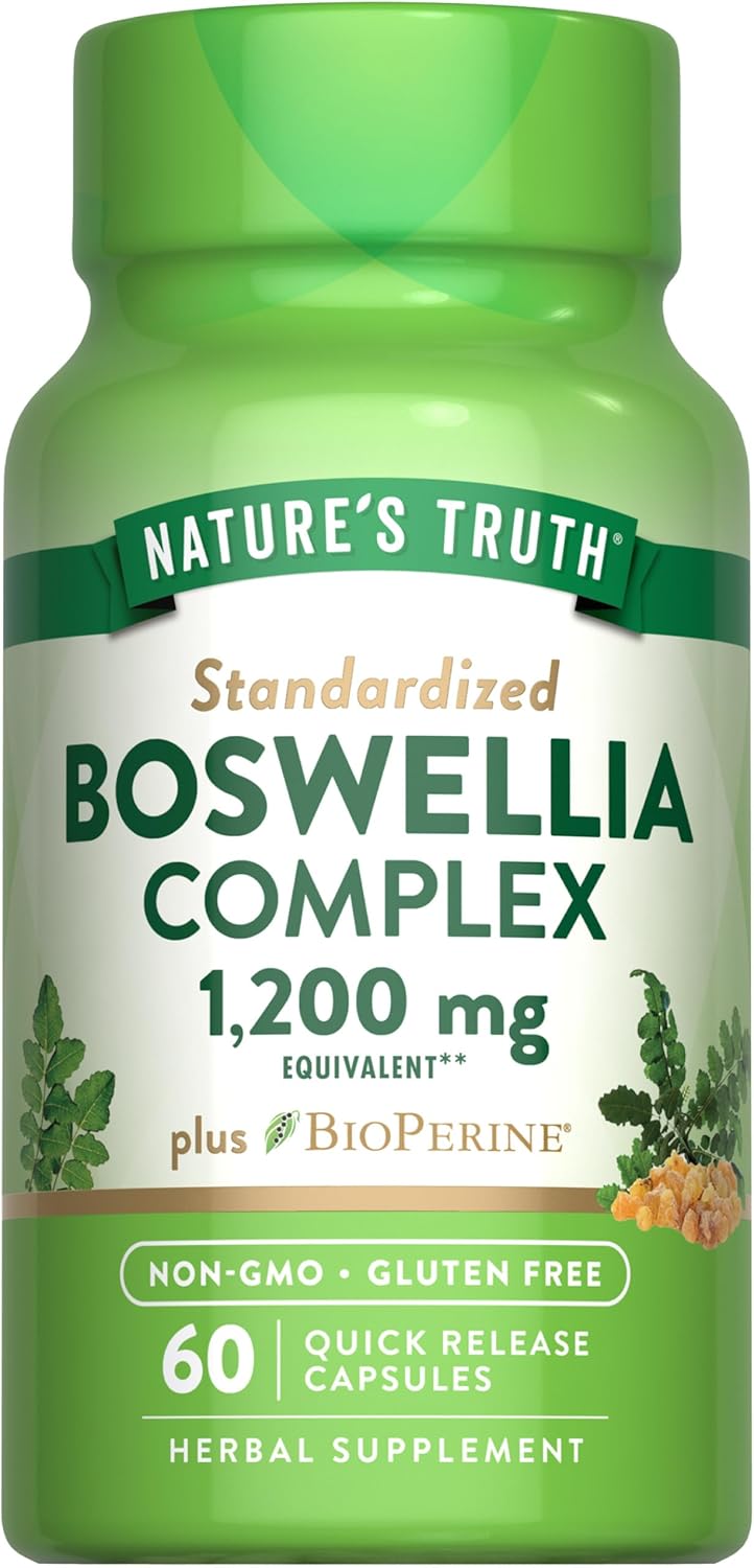 Boswellia Complex 1200mg with BioPerine 60 Capsules - Non-GMO & Gluten Free