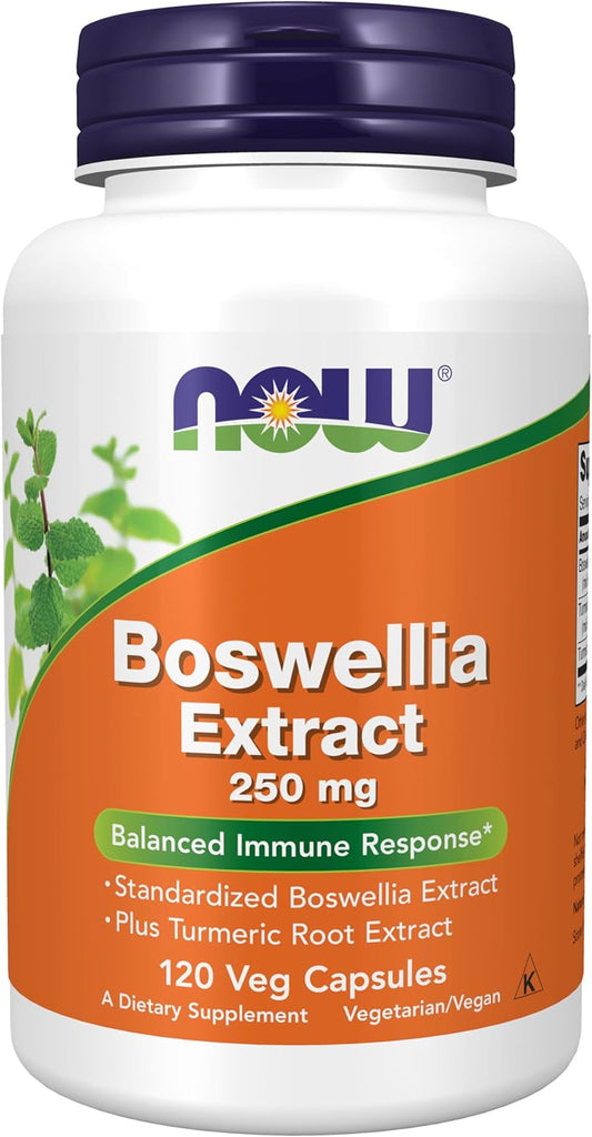 Boswellia Extract 250 mg with Turmeric Root Extract - 120 Veg Capsules by NOW Foods