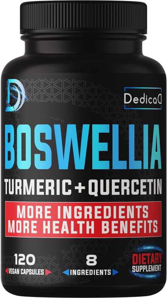 Boswellia Serrata Extract 20:1 Capsules with Turmeric, Quercetin, Citrus, Ginger, White Willow, and Alfalfa - Joint, Cartilage, and Immune Support - 120 Count