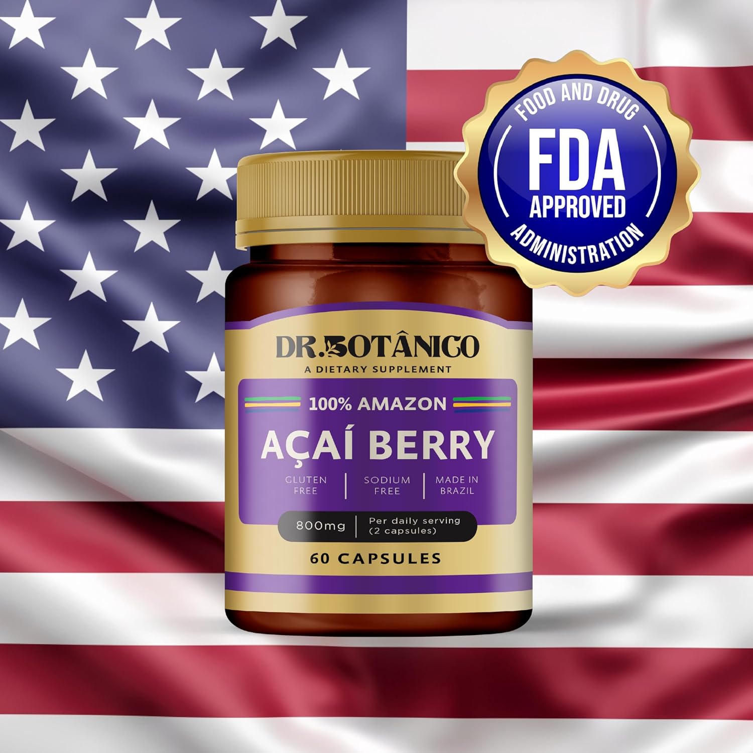 Botanical Doctor AÇAÍ Berry Supplement 800MG - 60 Capsules