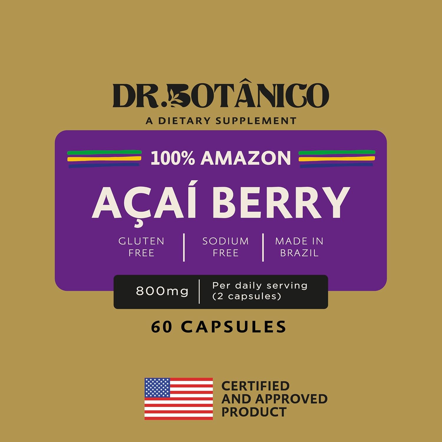 Botanical Doctor AÇAÍ Berry Supplement 800MG - 60 Capsules