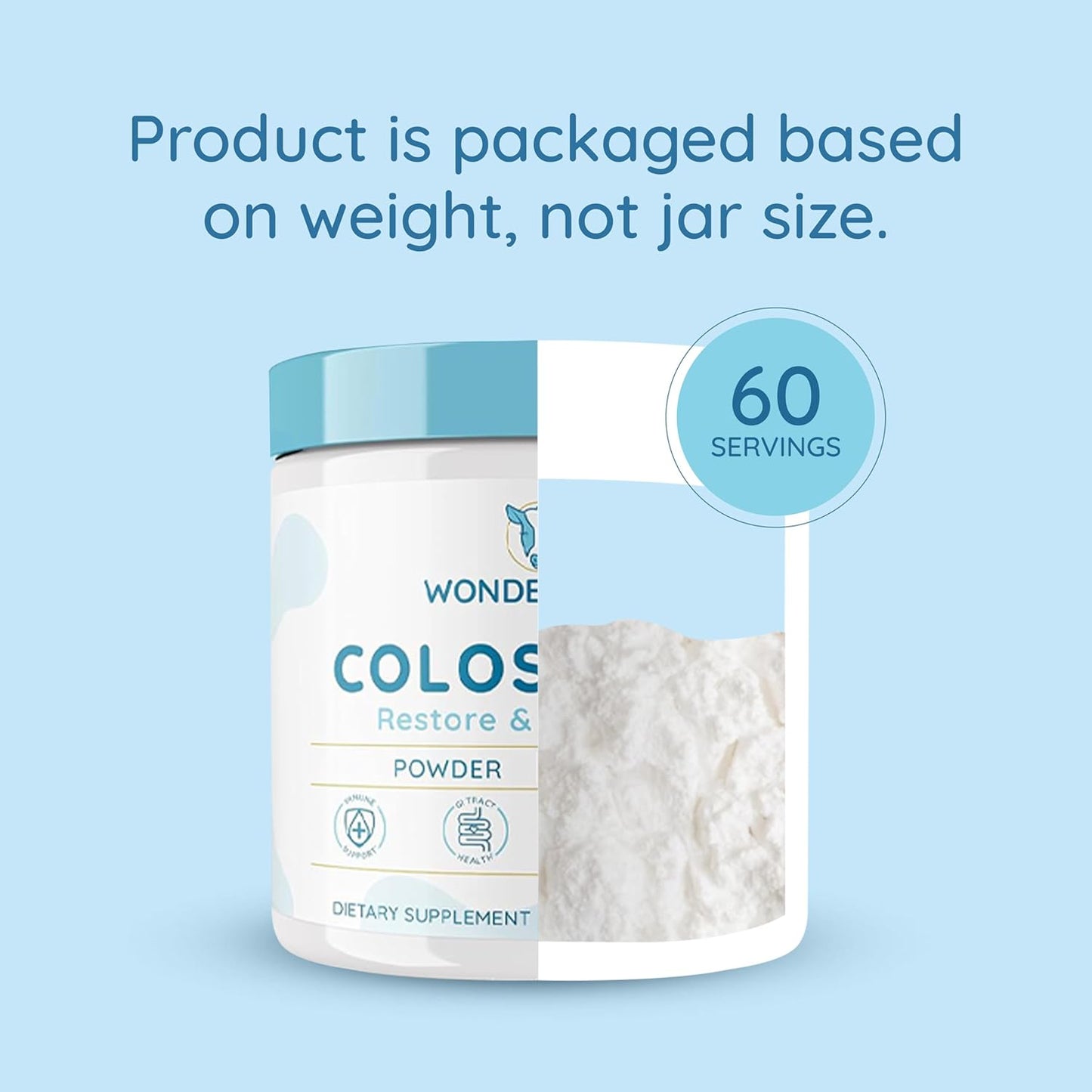 Bovine Colostrum Powder Supplement for Gut Health, Immune Support, Muscle Recovery - Unflavored + Milk Frother Combo