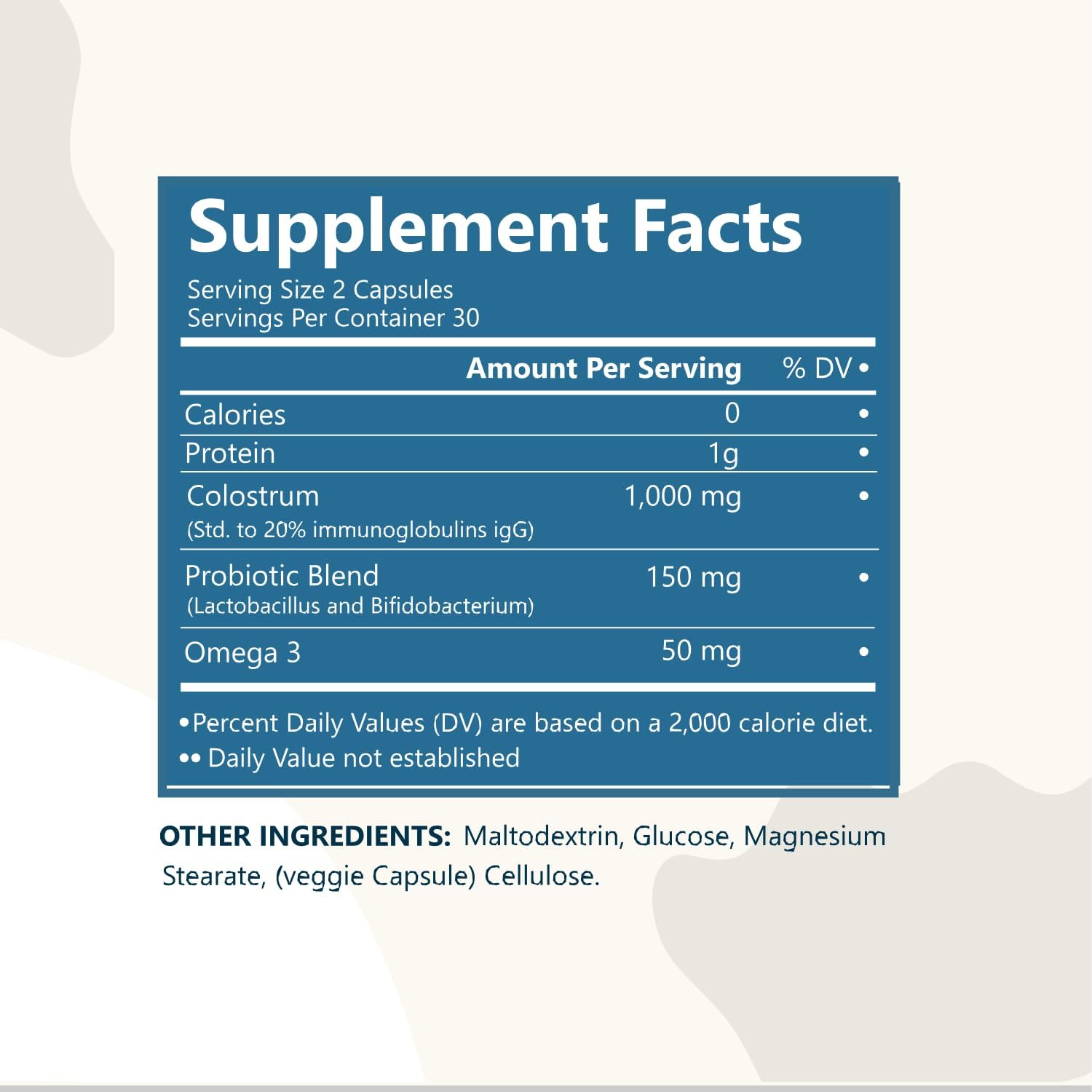 Bovine Colostrum Supplement for Gut Health, Hair Growth, and Immune Support - 60 Capsules for Women & Men