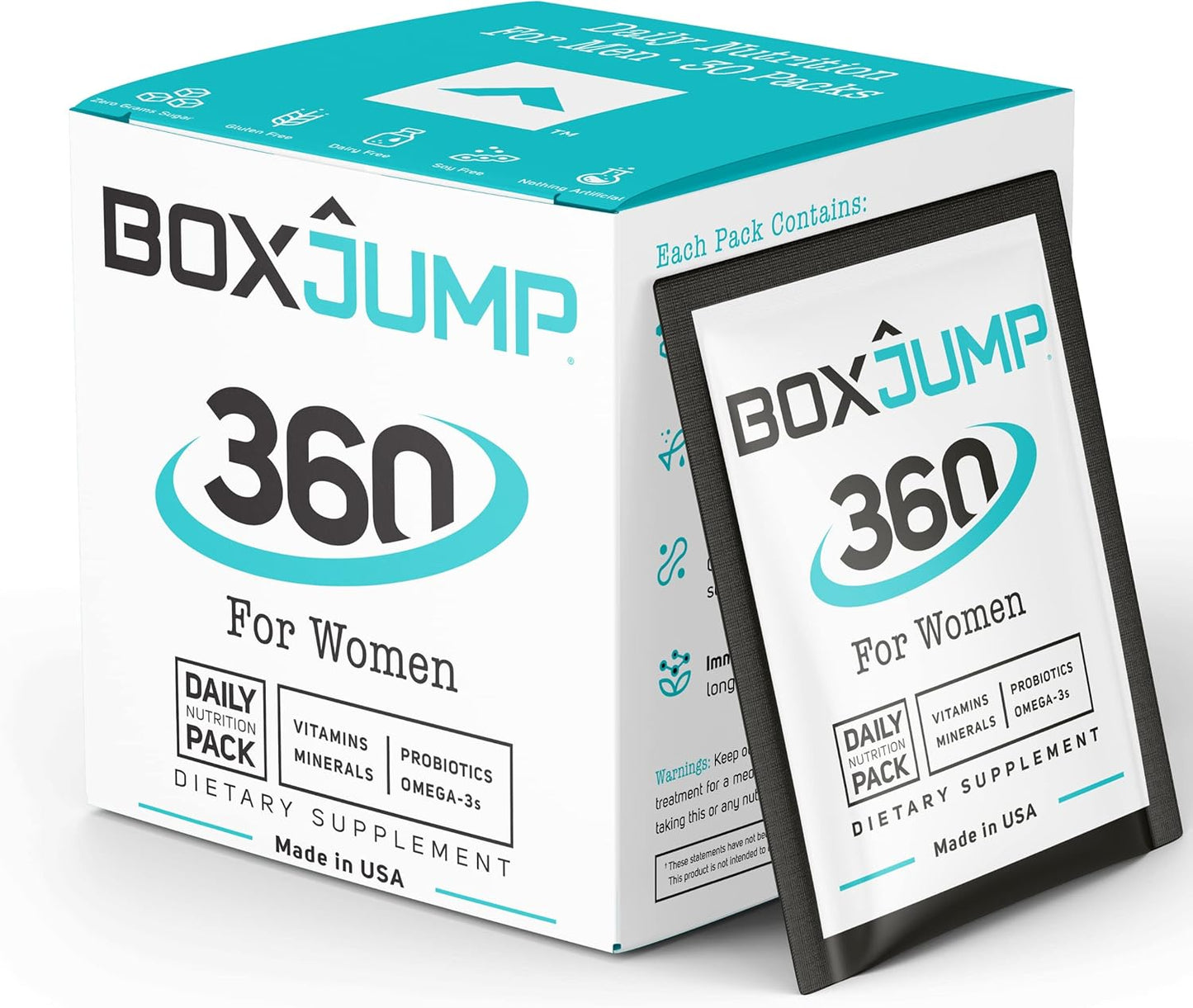 BoxJump Daily Multivitamin Pack for Men and Women - 2 Pack with Essential Vitamins and Minerals - Energy Boost, Immune Support, Endurance - Includes Vitamin D, C, A, E, B12 - 30 Day Supply