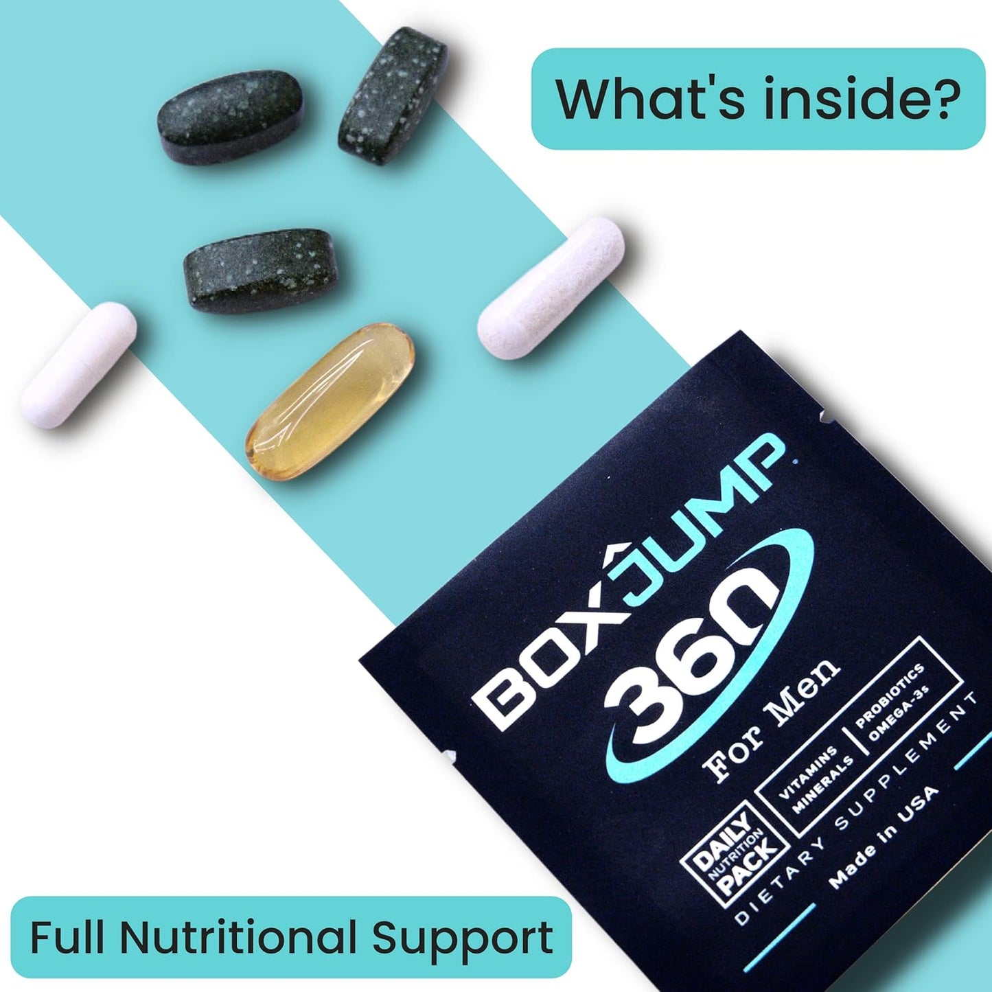BoxJump Daily Multivitamin Pack for Men and Women - 2 Pack with Essential Vitamins and Minerals - Energy Boost, Immune Support, Endurance - Includes Vitamin D, C, A, E, B12 - 30 Day Supply